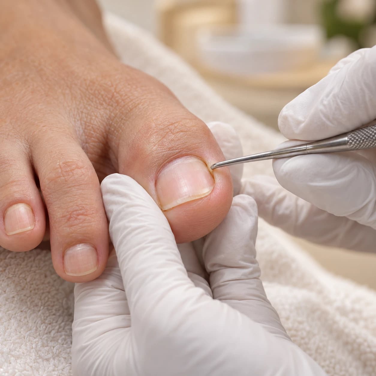 Behandlung eines eingewachsenen Nagels bei Salon Elen in Halle (Saale)