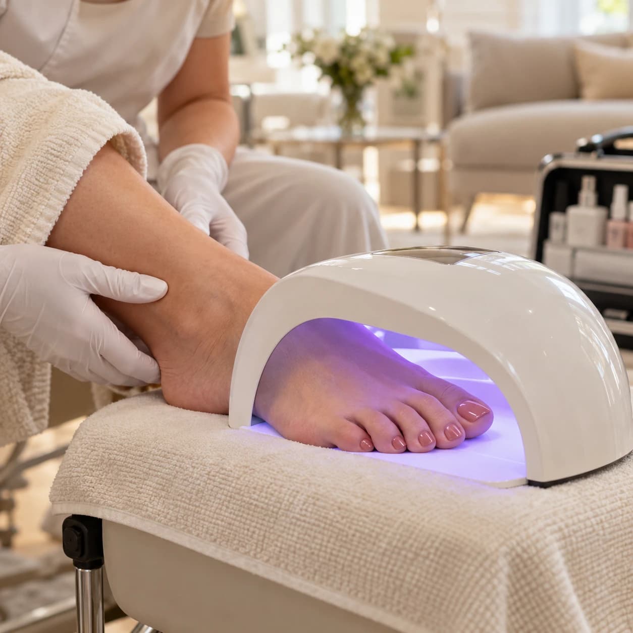 Mobile Fußpflege mit UV-Gellack bei Salon Elen in Halle (Saale)