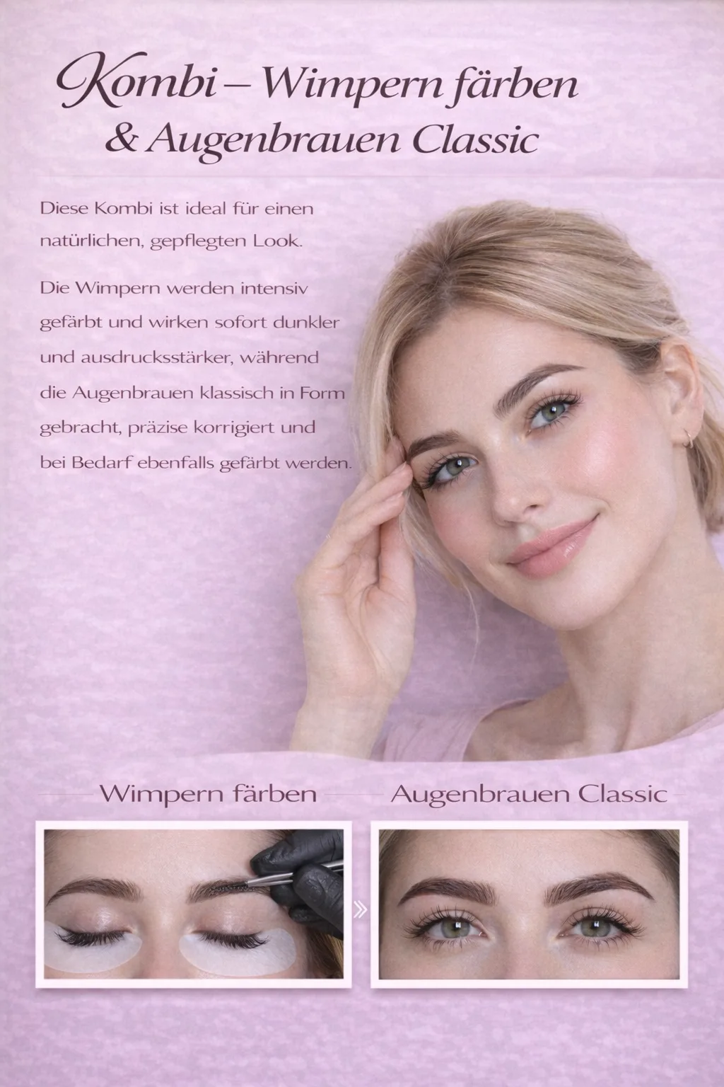 Kombi – Wimpern färben & Augenbrauen Classic